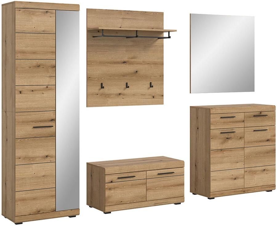 Hioshop Scout garderobe opstelling 5 delen eik decor