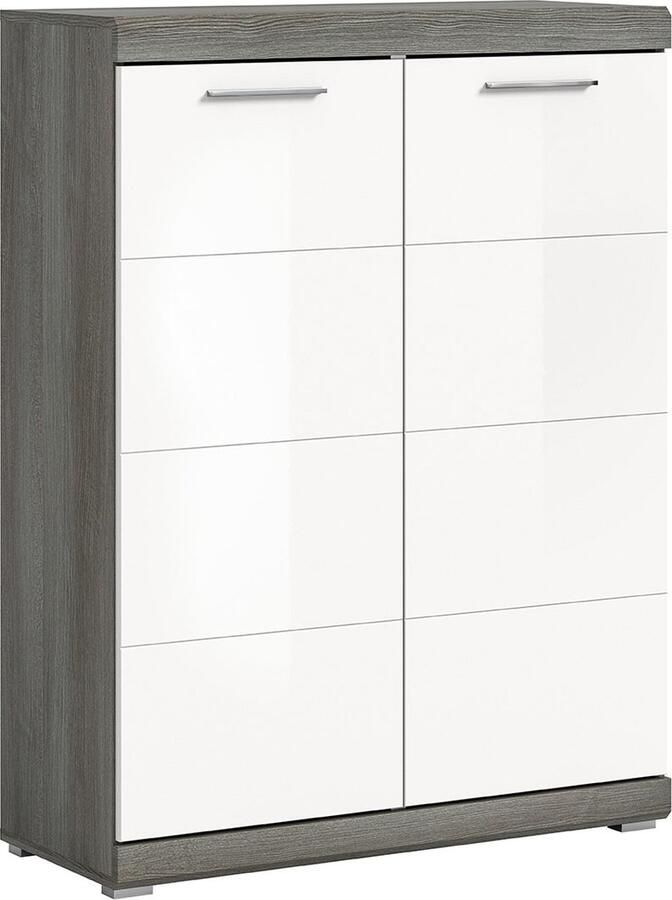 Hioshop Scout schoenenkast 2 deuren wit hoogglans