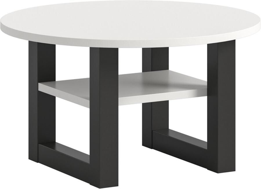 Hioshop Seattle salontafel Ø75 cm 1 plank wit