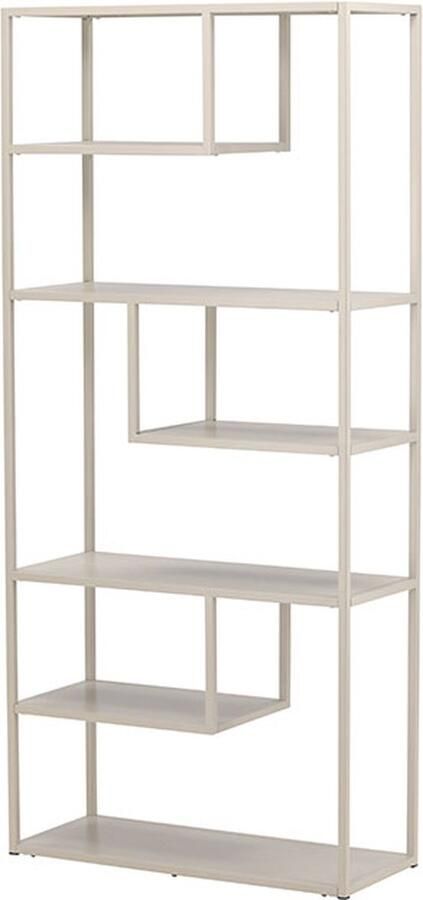Hioshop Staal wandkast 6 planken beige.