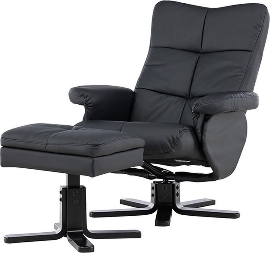 Hioshop Sven fauteuil PU kunstleer zwart.