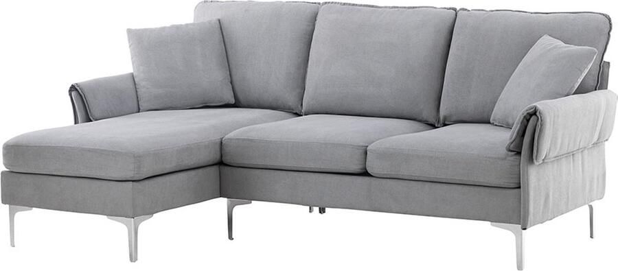 Hioshop Toulouse bank chaise longue bank linkse grijs.