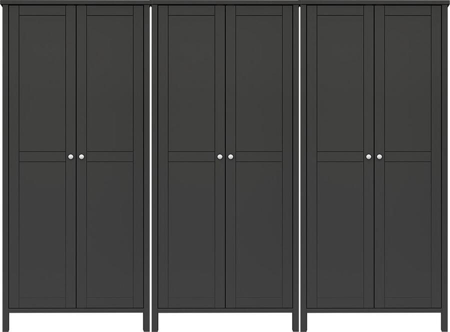 Hioshop Tromsø kledingkast 6 deuren koffiekleur.