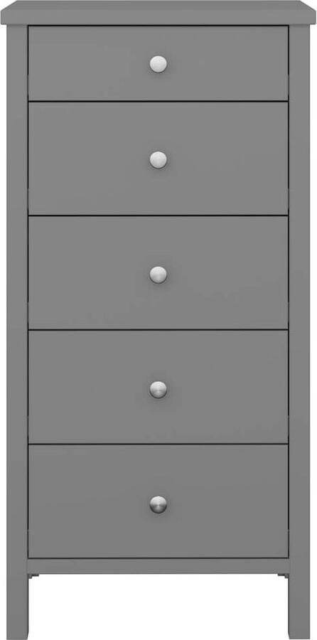 Hioshop Tromsø kommode 5 laden grijs.