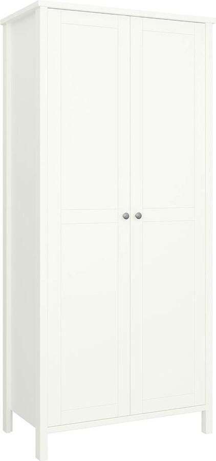 Hioshop Trone kledingkast 2 deuren wit gelakt
