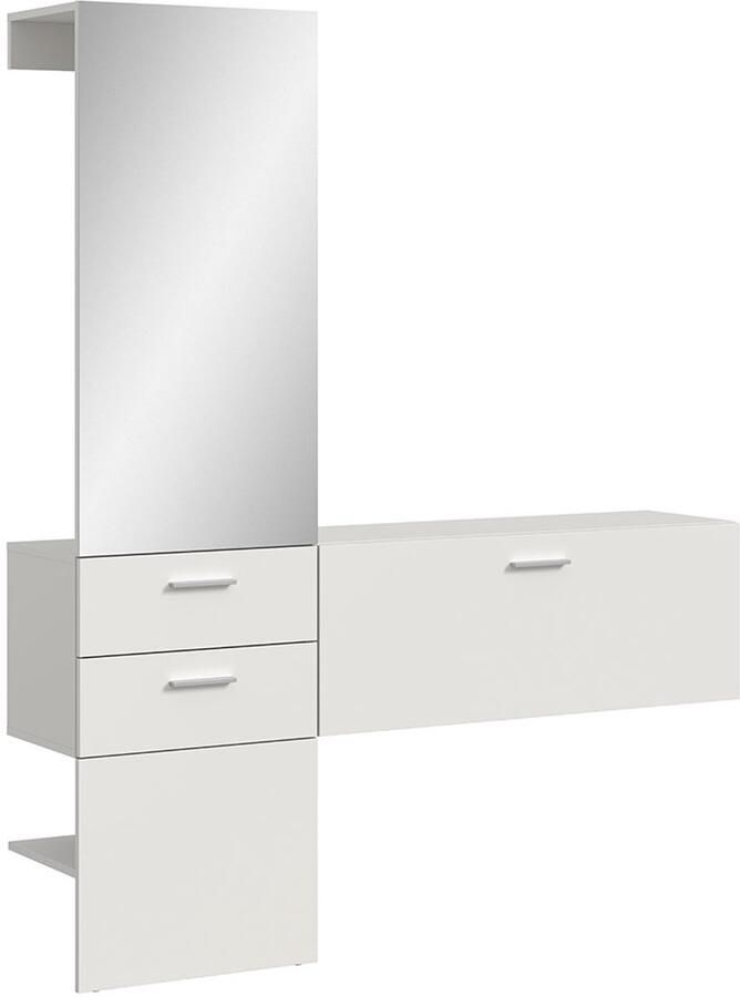 Hioshop Vaga garderobe opstelling 2 delen wit