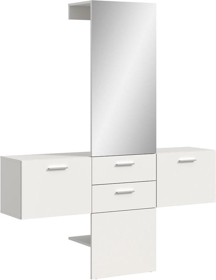 Hioshop Vaga garderobe opstelling 3 delen wit - Foto 3