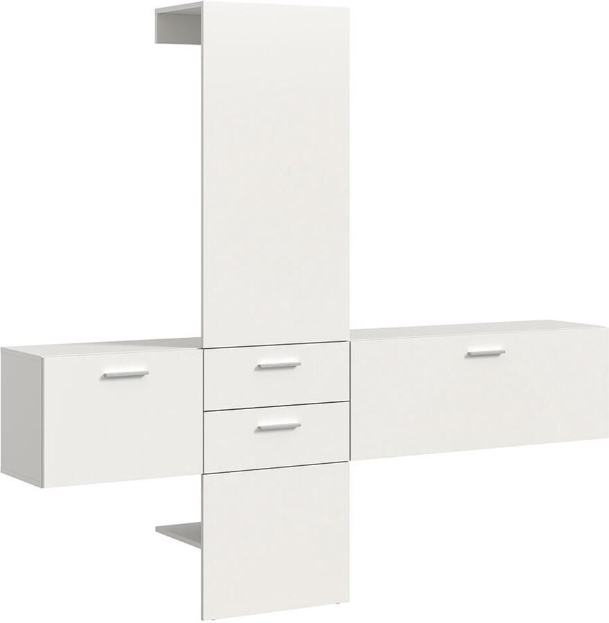 Hioshop Vaga garderobe opstelling 3 delen wit