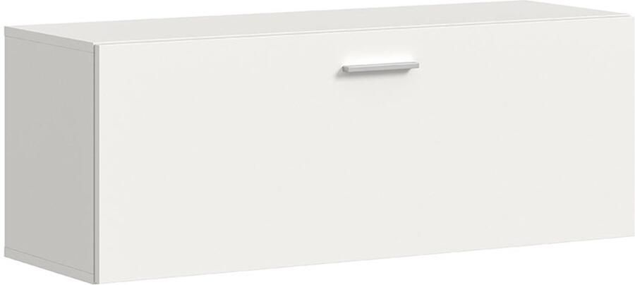 Hioshop Vaga schoenenkast wandgemonteerd 104x39cm 1 klepdeur wit