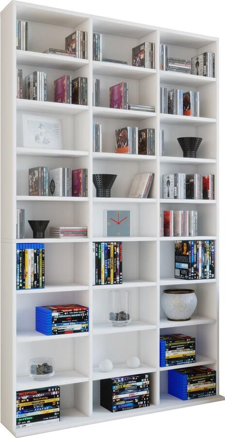 Hioshop VCM Houten CD DVD Stand Boekenplank Media Plank Kamerscherm Deco Plank Megosa XL Houten CD DVD Stand Boekenplank Media Plank Kamerscherm Deco Plank Megosa XL