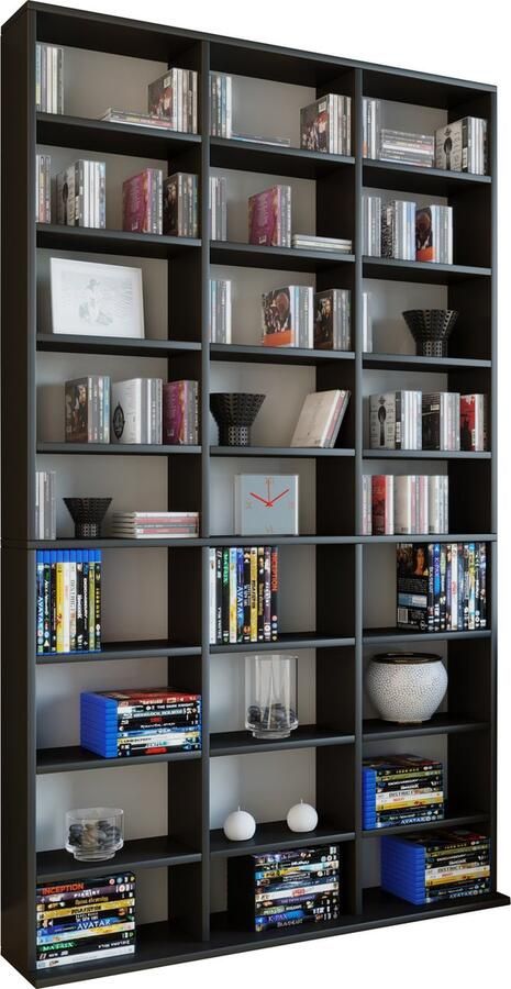 Hioshop VCM Houten CD DVD Stand Boekenplank Media Plank Kamerscherm Deco Plank Megosa XL Houten CD DVD Stand Boekenplank Media Plank Kamerscherm Deco Plank Megosa XL