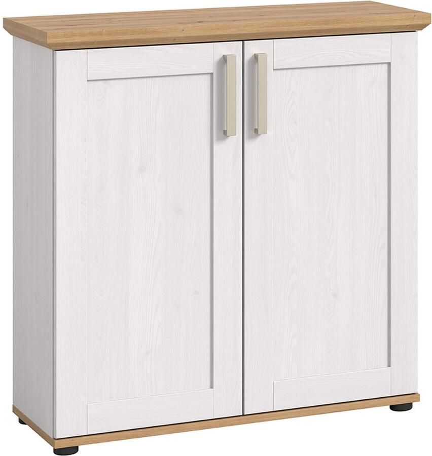 Hioshop Verona dressoir 2 deuren wit eik decor