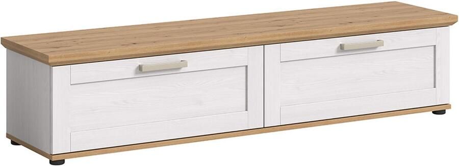 Hioshop Verona dressoir 2 klepdeuren wit eik decor