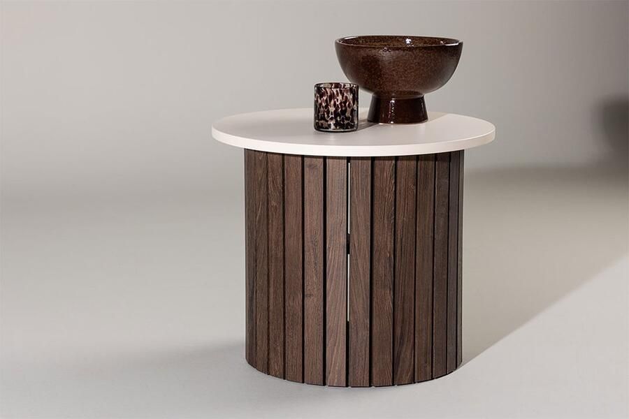 Nohr Ronde Bijzettafel Marica 52cm Beige Bruin