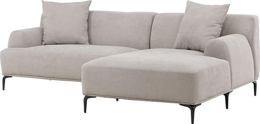 Hioshop Viskan bank chaise longue bank rechtse lichtgrijs.