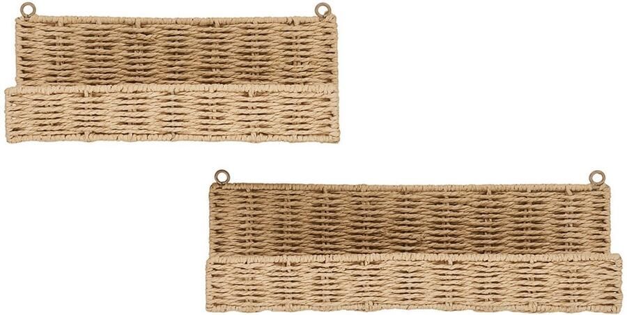 Hioshop wandplanken Treviso House Nordic Rotan -naturel set van 2