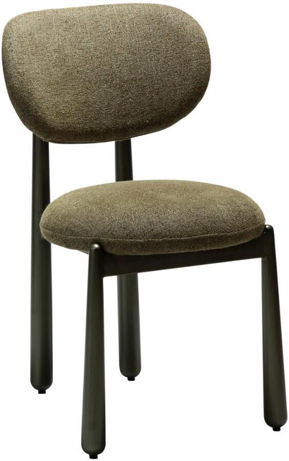 Hioshop Woke eetkamerstoel bouclé donkergroen