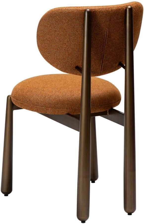 Hioshop Woke eetkamerstoel bouclé verbrande oranje