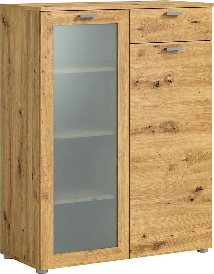 Hioshop Xeno dressoir 1 lade 2 deuren eiken decor