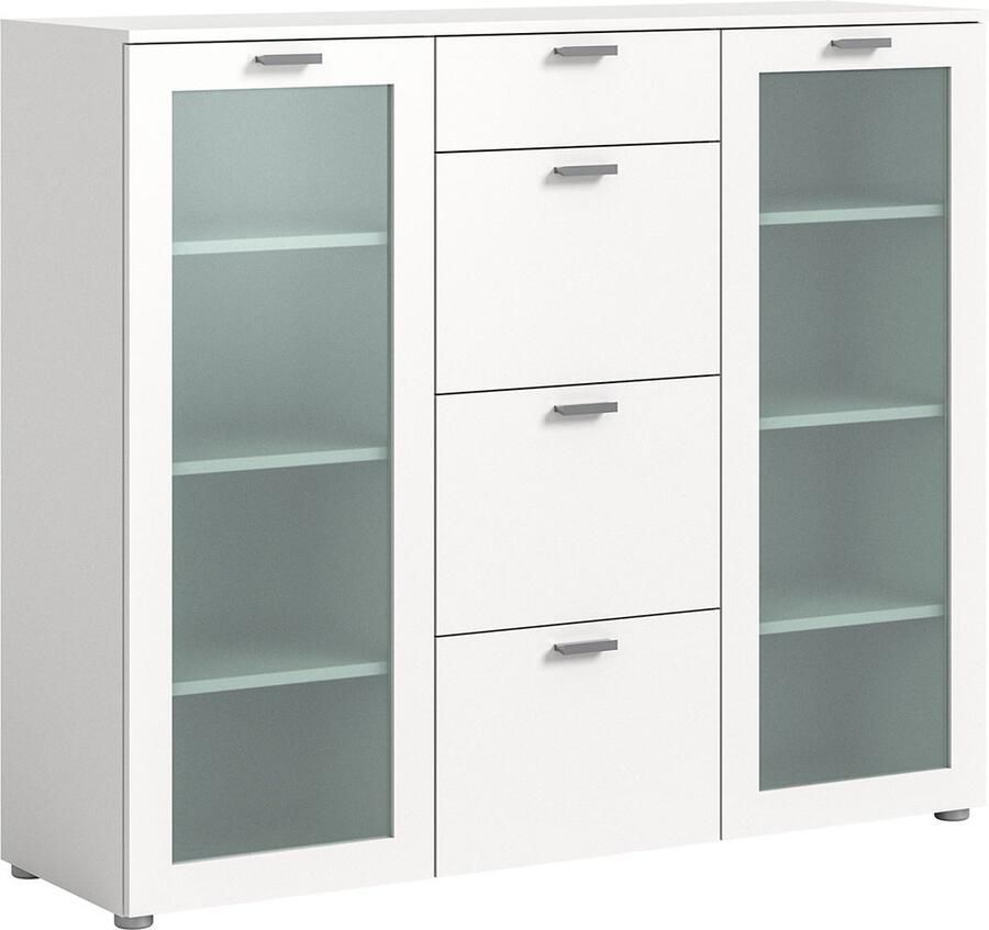Hioshop Xeno dressoir 4 laden 2 deuren wit