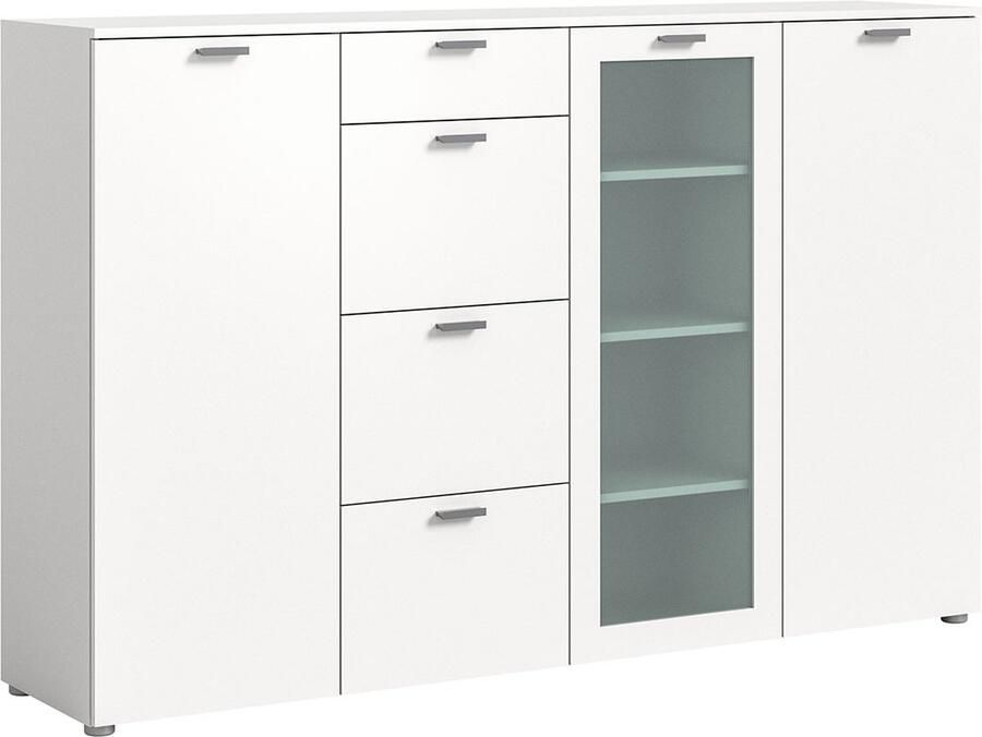 Hioshop Xeno dressoir 4 laden 3 deuren wit