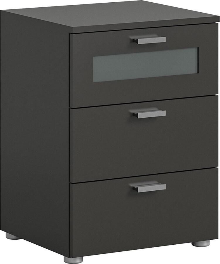 Hioshop Xeno nachtkastje 3 laden grijs