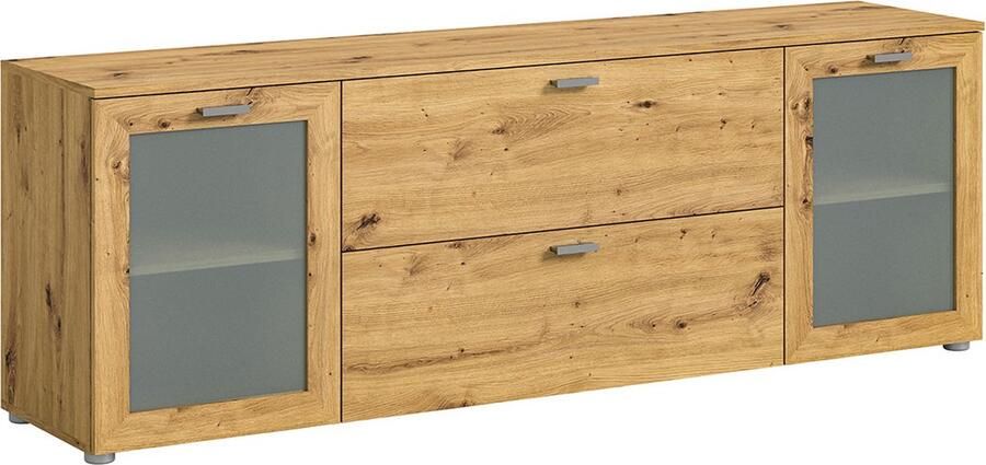 Hioshop Xeno TV-meubel 2 laden 2 deuren eiken decor