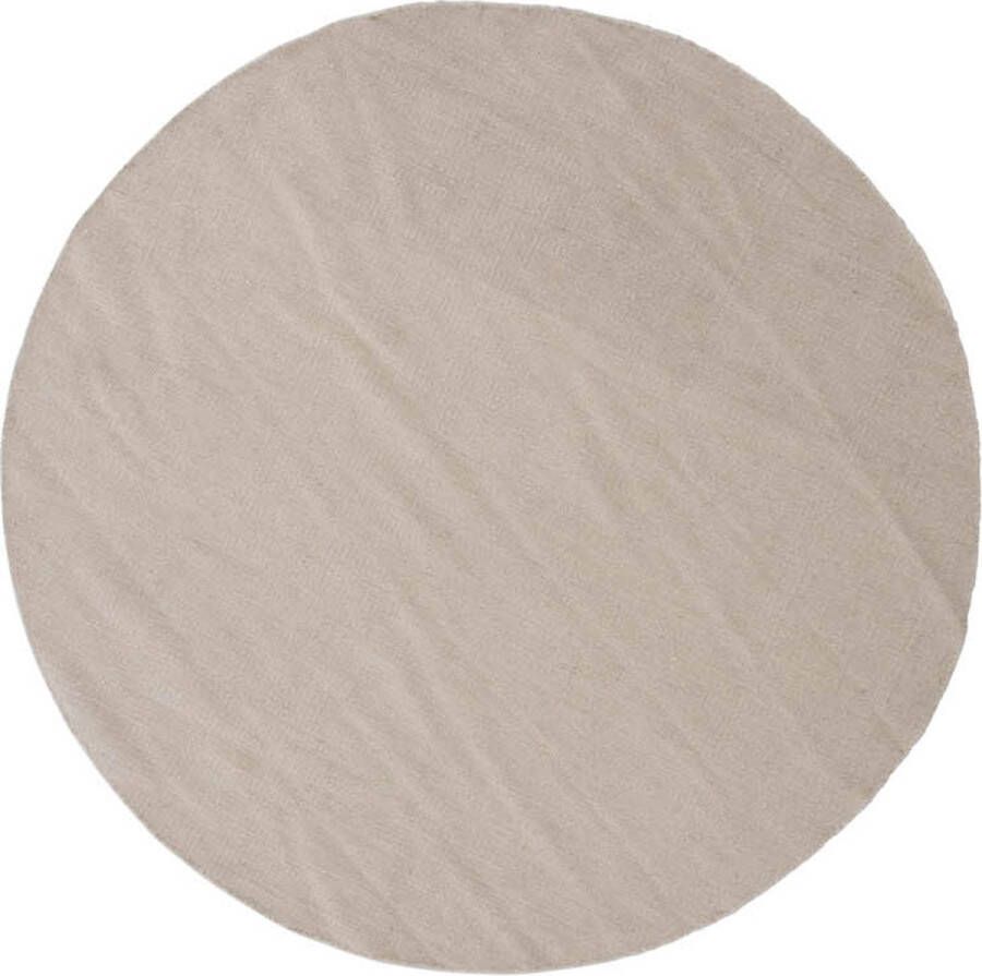 Hioshop Jaipur vloerkleed Ø200 cm wol beige. - Foto 1