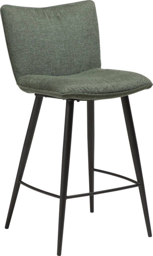 Hioshop JOIN Counter Stool Sage green fabric w. black legs