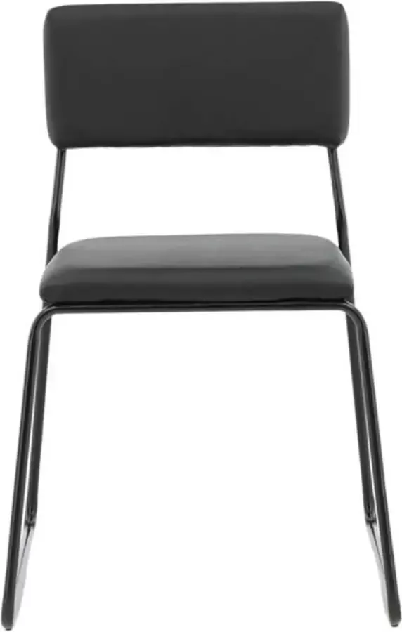 Hioshop 2 x Kenth eetkamerstoel PU kunstleer zwart.