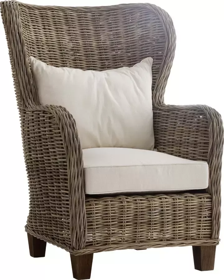 Hioshop King fauteuil in grijs rotan. - Foto 1