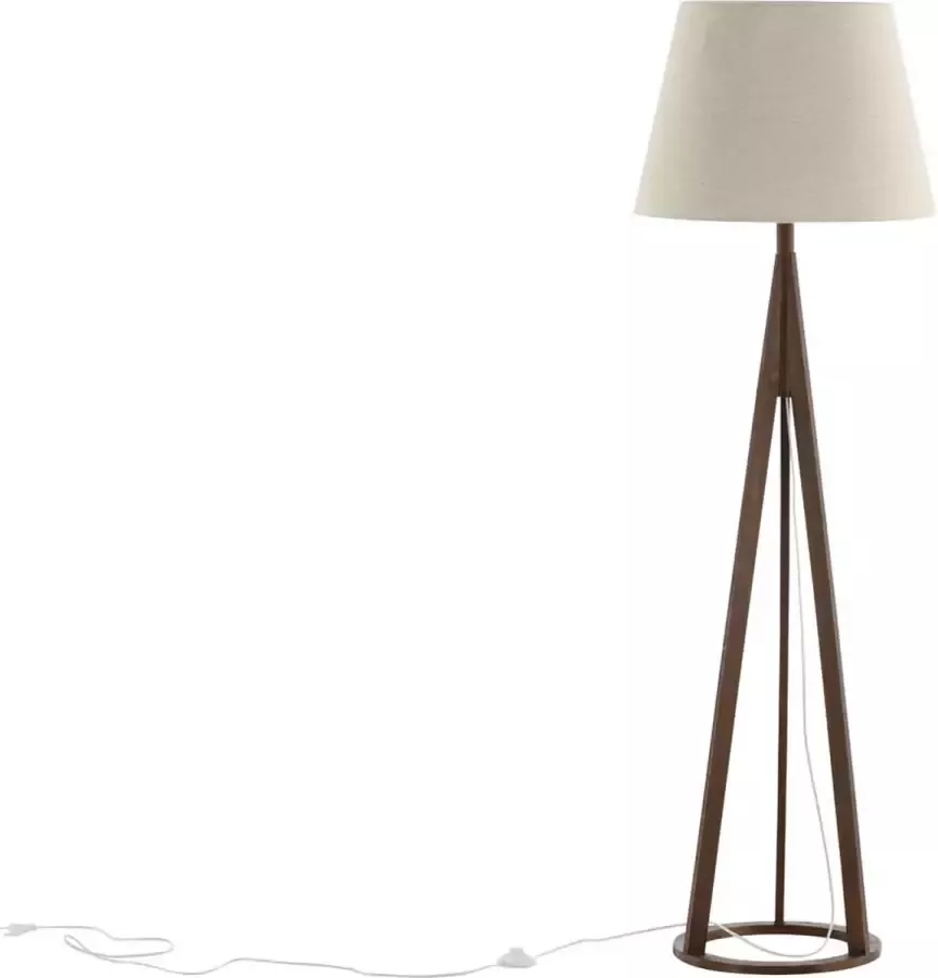 Hioshop Kona verlichting vloerlamp 51x51x160cm stof beige bruin. - Foto 1