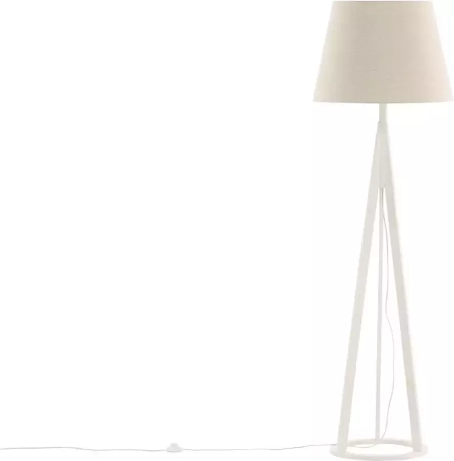 Hioshop Kona verlichting vloerlamp 51x51x160cm stof beige wit.