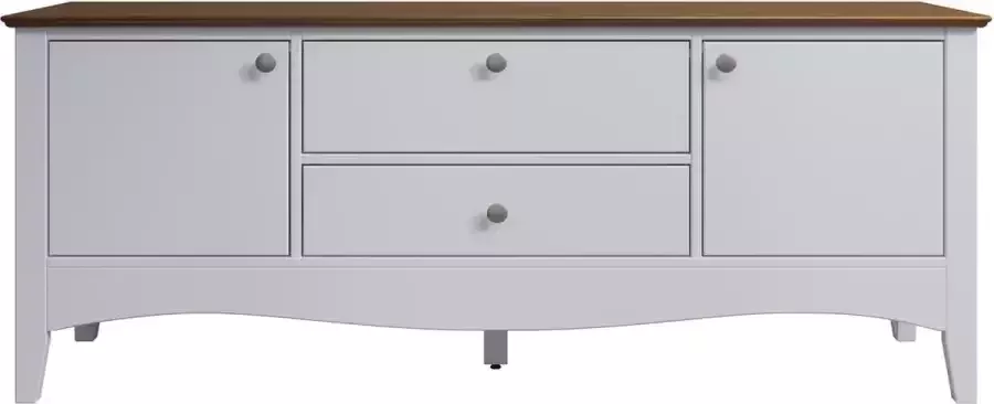 INTER-FURN Tv-meubel Lissabon Gedeeltelijk massief grenen metalen grepen BxHxD: 140x58x42 cm - Foto 2