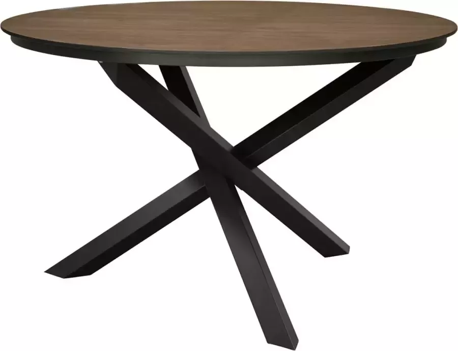 Hioshop Llama eettafel tuin Ø120cm zwartbruin.