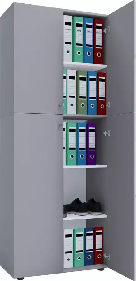 Vcm Kantoorkast Boekenarchiefkast Kantoormeubilairkast Lona 5-voudig scharnierende deuren Kantoorkast Boekenarchiefkast Kantoormeubilairkast Lona 5-voudig scharnierende deuren