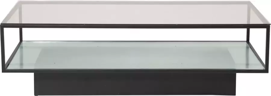 Hioshop Maglehem salontafel met plank 60x130 cm glas.