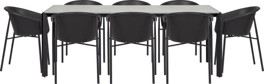 Hioshop Magnus tuinmeubelset A tafel met 8 Camilla stoelen