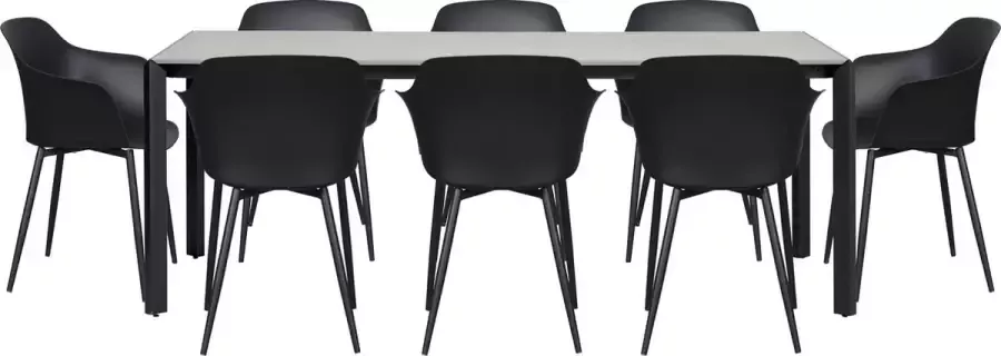 Hioshop Magnus tuinmeubelset tafel met 8 Gira stoelen