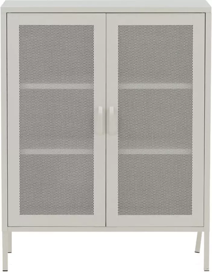 Hioshop Misha dressoir 2 deuren 3 planken wit.