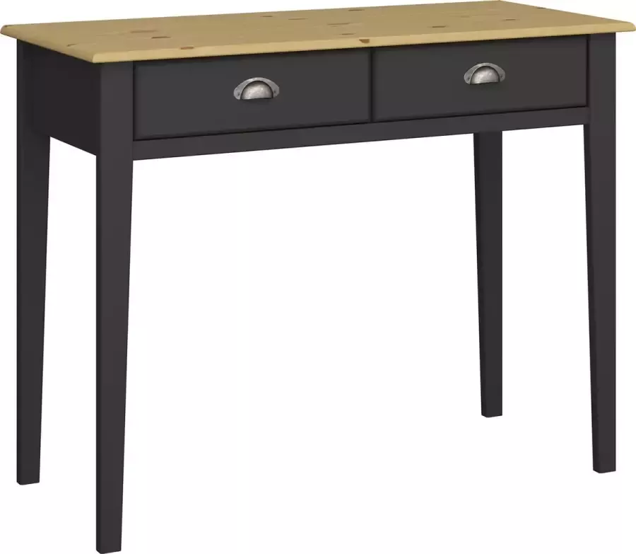 Hioshop Noah bureau 2 lades zwart gelakt gebeitst. - Foto 1