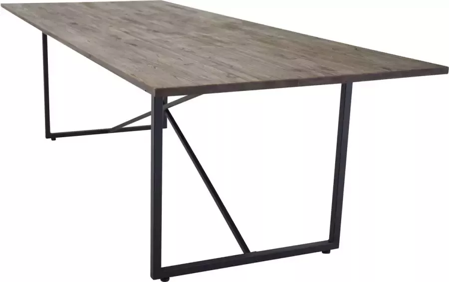 Hioshop Padang eetkamertafel 100x250cm teak massief.