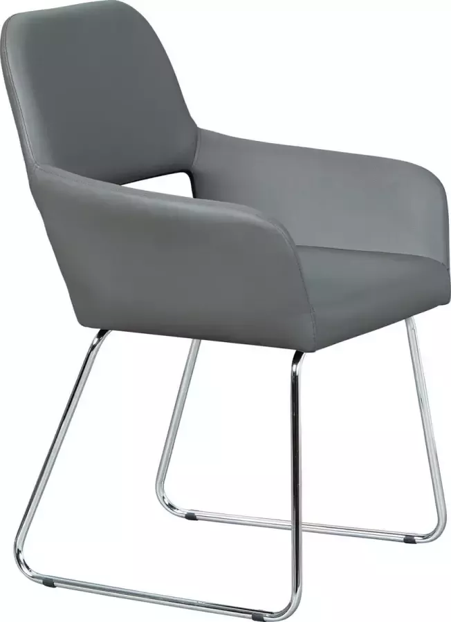Hioshop 2 x Pasadena eetkamerstoel donkergrijs chroom. - Foto 2