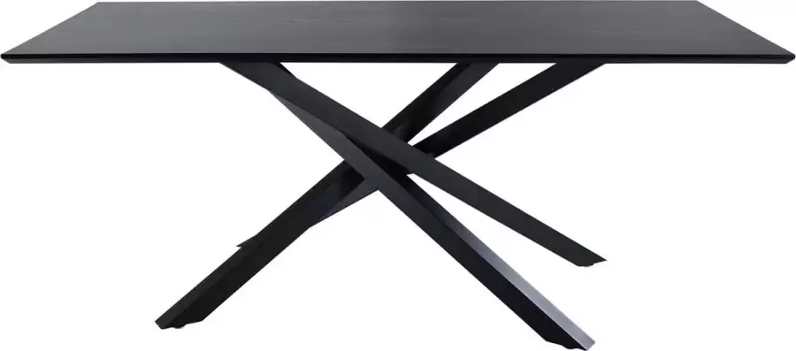 Hioshop Piazza eetkamertafel 90x190cm zwart.