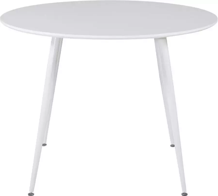 Hioshop Plaza eetkamertafel Ø100cm wit.