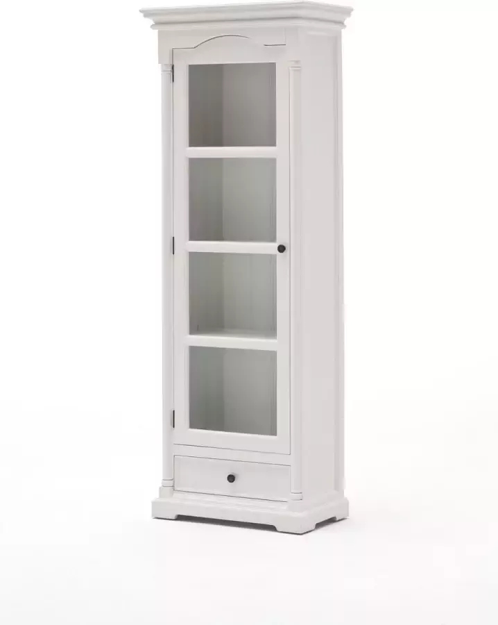 Hioshop Provence vitrinekast met 1 glazen deur in wit. - Foto 1