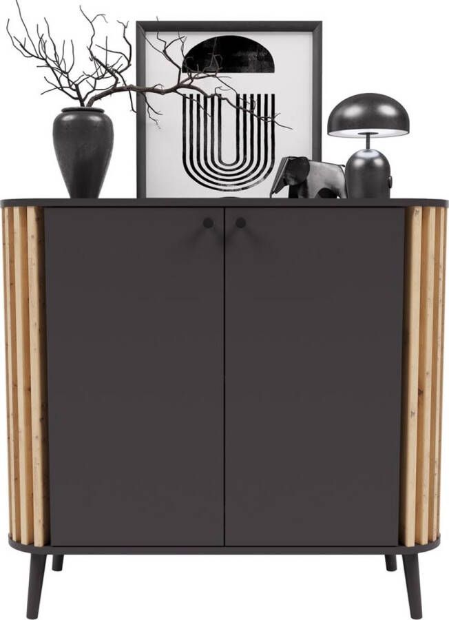 Hioshop Pure dressoir 2 deuren grijs eik decor. - Foto 1