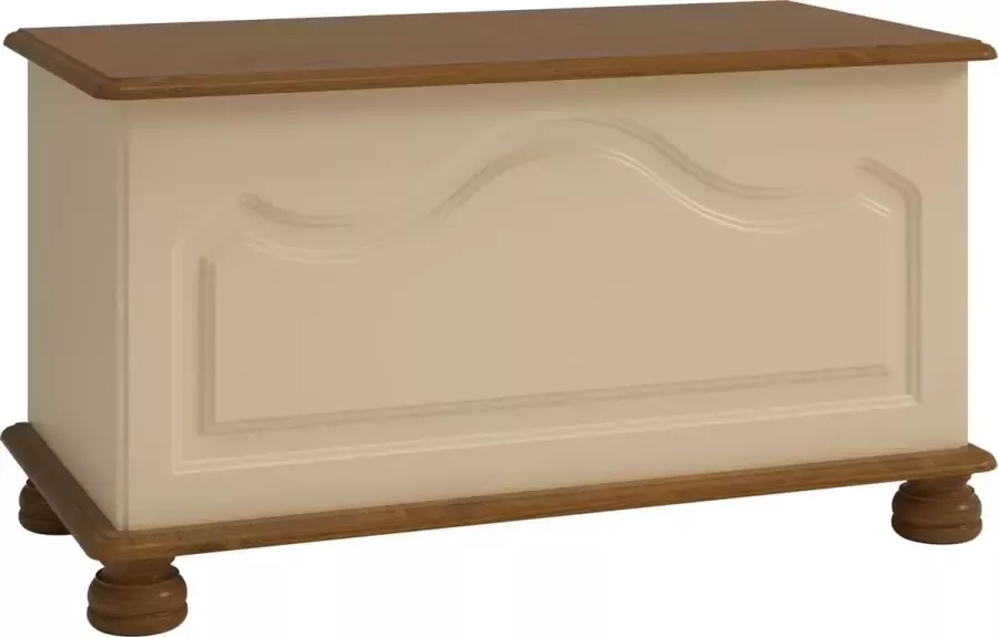 Hioshop Richard kist met deksel crème geverfd.