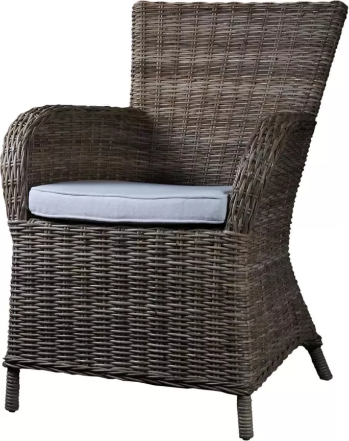 Hioshop 2 x Rook fauteuil in grijs rotan. - Foto 2