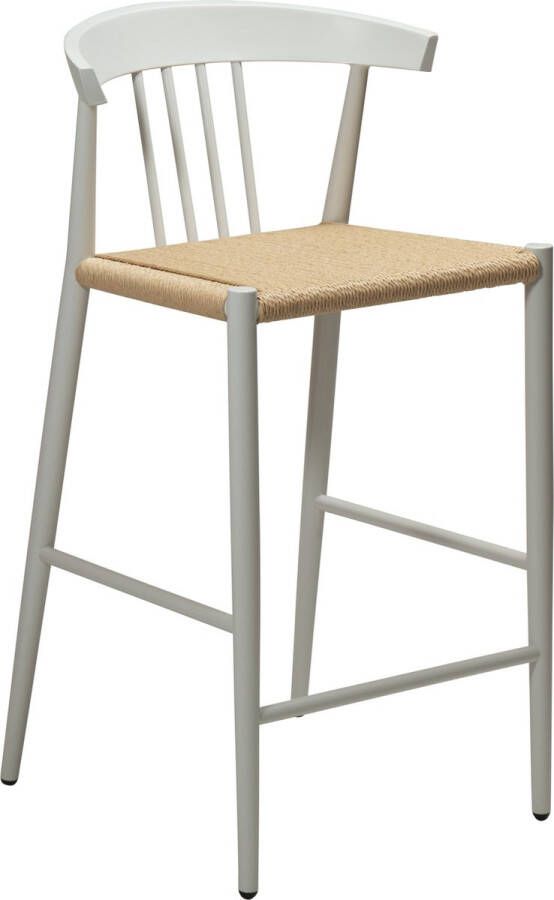 Hioshop SAVA Counter Stool Natural paper cord with white lacquered legs
